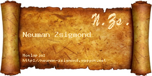 Neuman Zsigmond névjegykártya